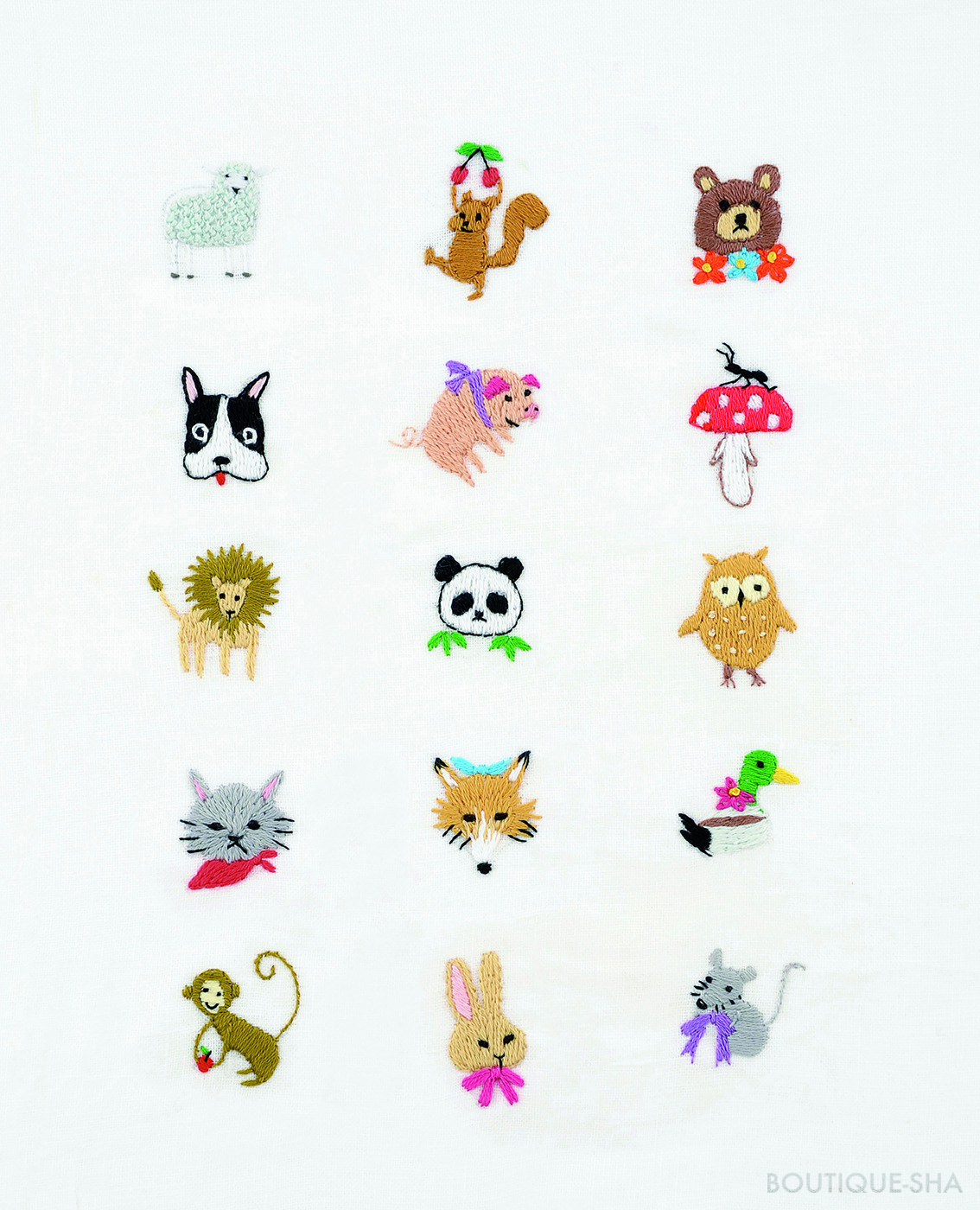 エレガント動物 刺繍 図案 かわいい 日本のイラスト