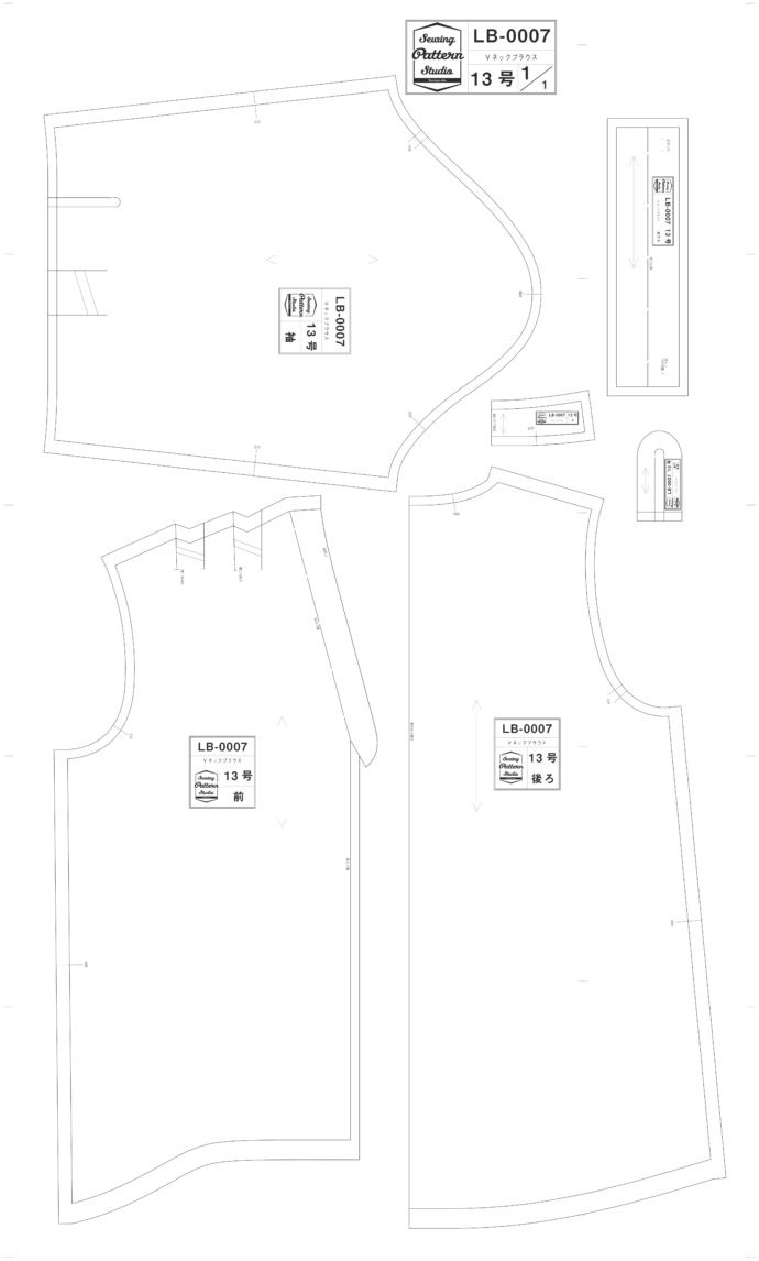 Vネックブラウス Lb 0007 Sewing Pattern Studio ソーイング向け型紙販売 ブティック社
